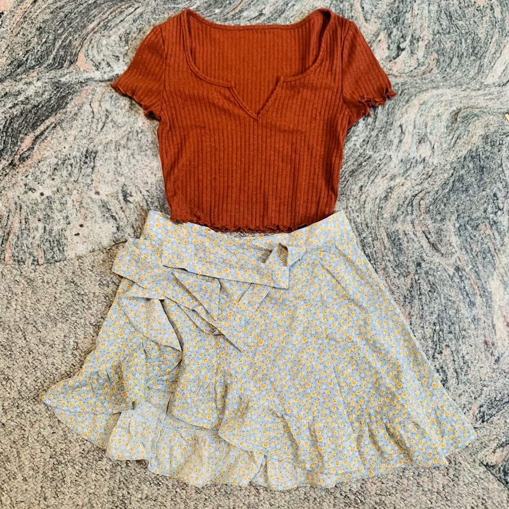 [Labor Day Sale] Ruffled Cropped T-shirt